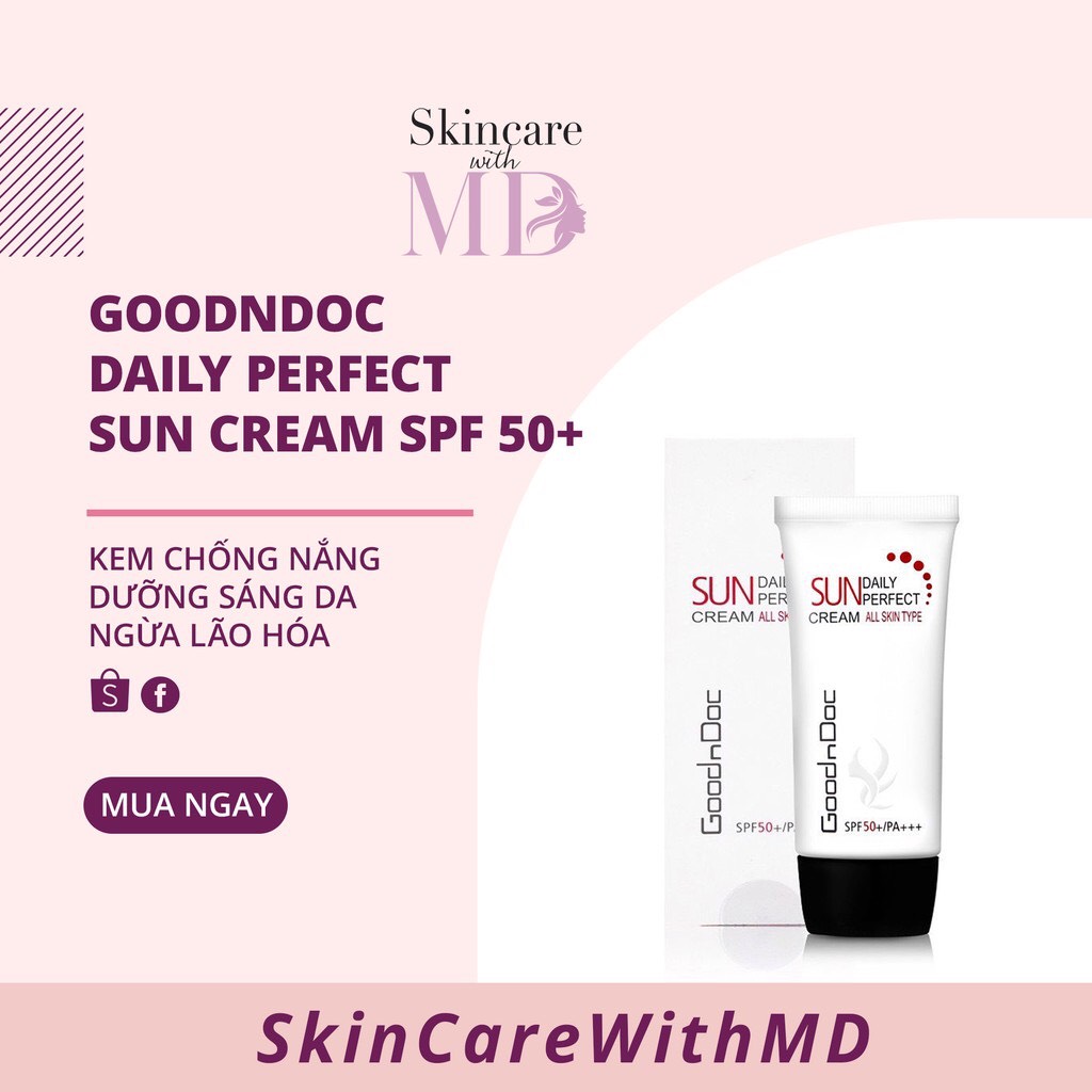 [HCM] KEM CHỐNG NẮNG VẬT LÝ NÂNG TONE GOODNDOC 50ml - SkincarewithMD