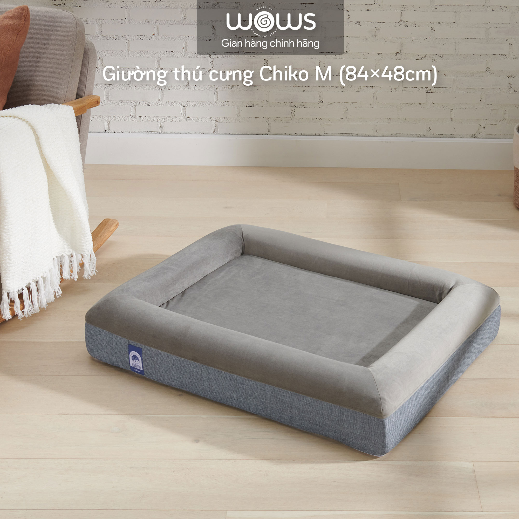 Giường cho thú cưng wows chiko s 66x48cm và m 84x48cm, 1 cái