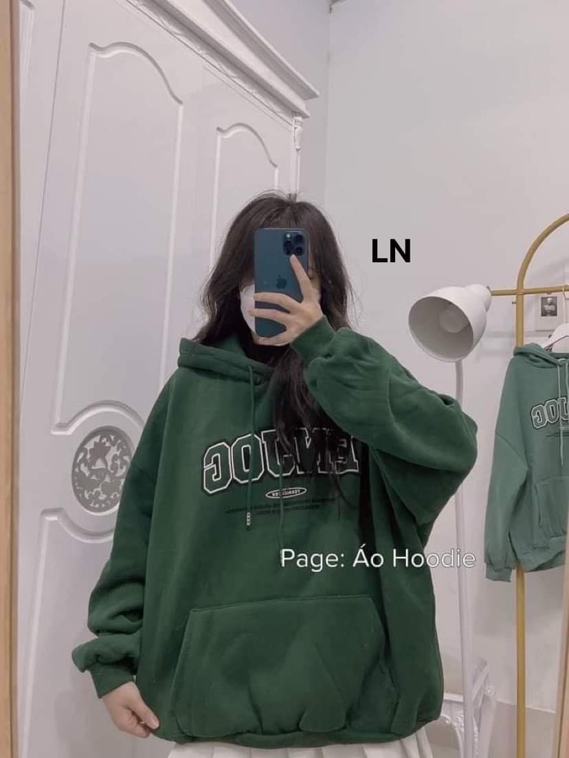 Áo hodie enjôgo  Áo nỉ cotton form đại tay bồng  Áo mũ 2 lớp xịn xò