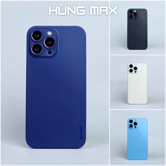 Ốp lưng nhám chống bám vân memumi siêu mỏng cho iphone 13/13pro/13promax