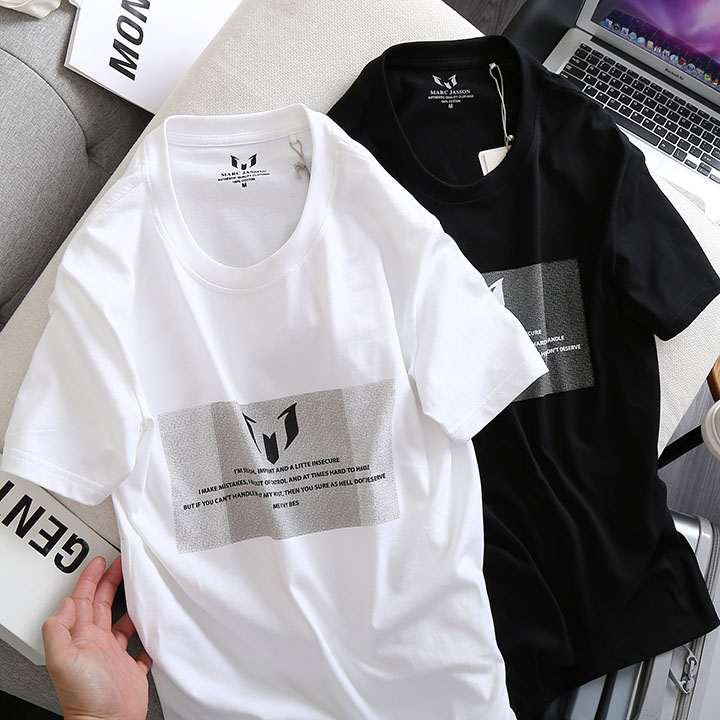 Áo thun cổ tròn single marc -thun cotton single 2 chiều- hang shop bao dep