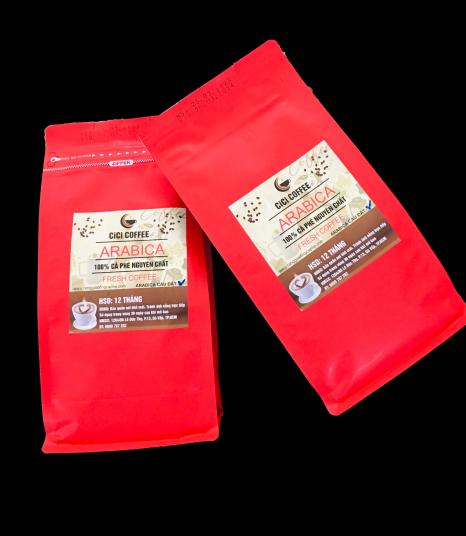 Cà phê hạt rang mộc arabica 500gr
