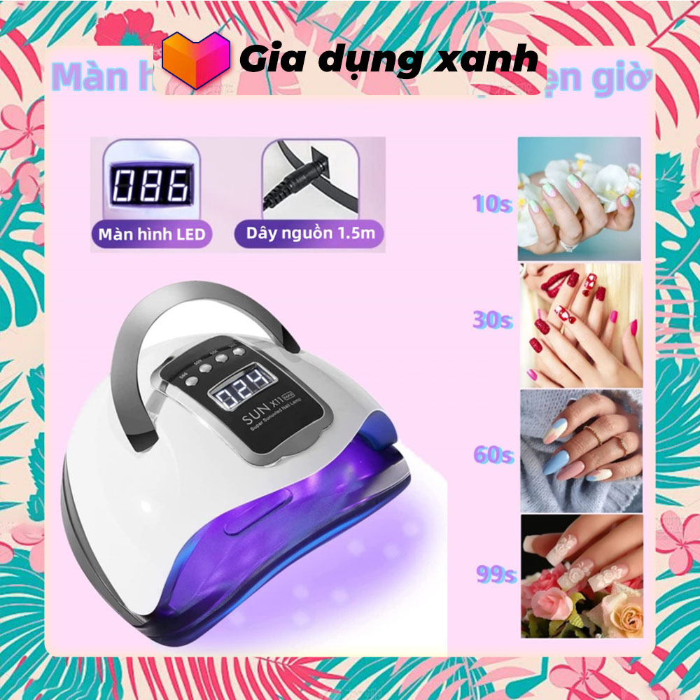 Máy hơ móng tay, 66 cái led đèn móng tay 280w máy hong hơ hấp sấy làm khô sơn gel móng tay chân - phụ kiện làm nail mini chính hãng sun x11 max