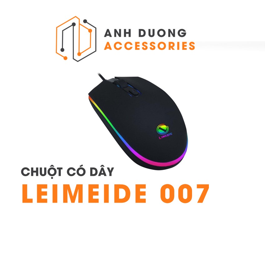 Chuột có dây limeide 007 dải led rgb sáng bo quanh thân chuột