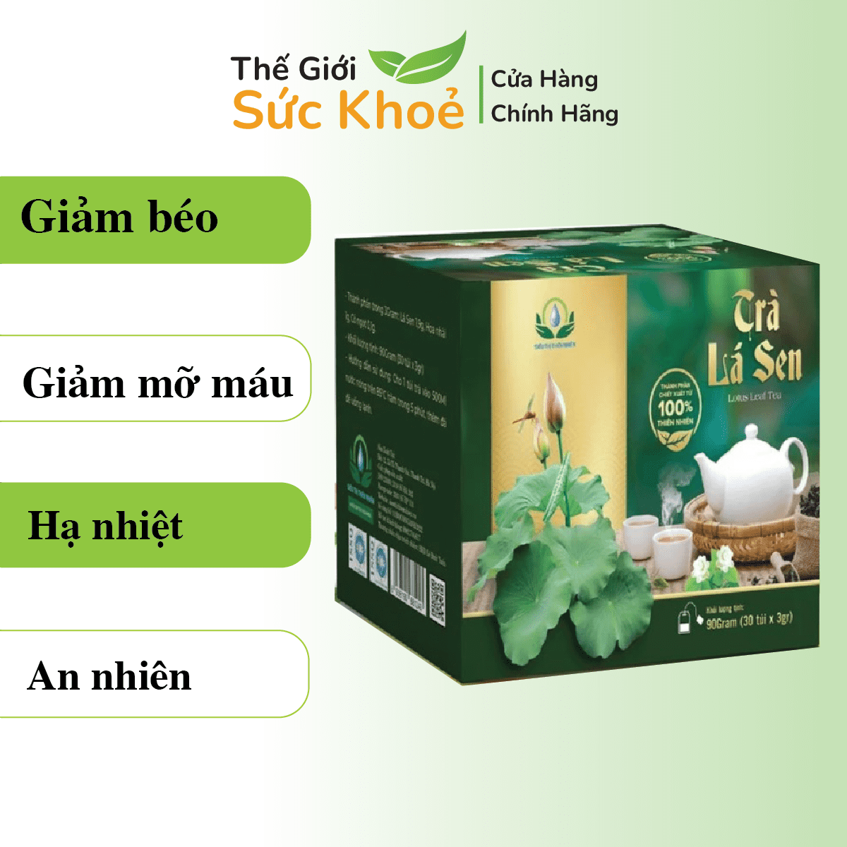 Trà lá sen túi lọc giảm cân, giảm mỡ máu