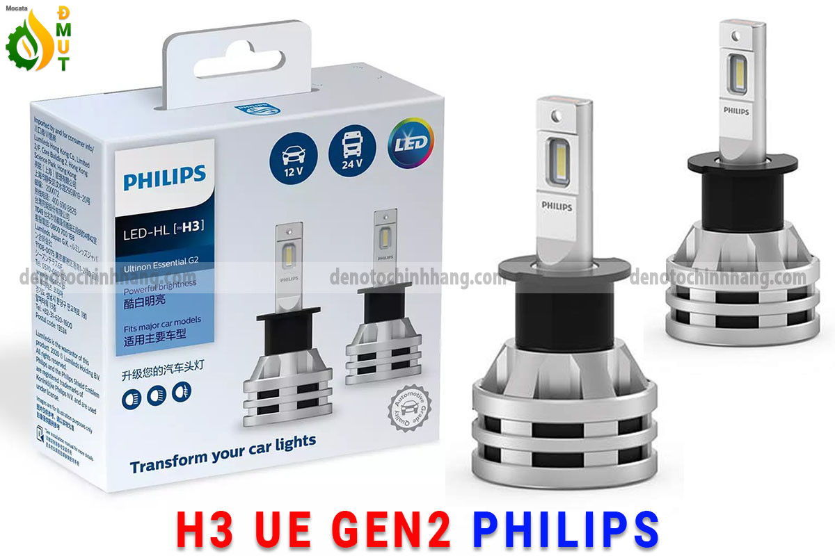 Đèn led oto h3 philips ultinon essential gen2 bh 1 năm