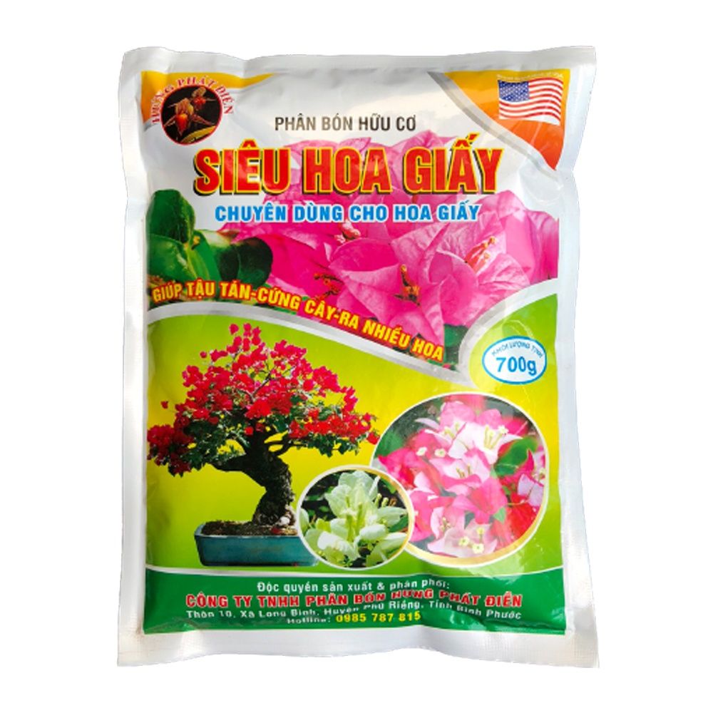 Phân bón hữu cơ siêu hoa giấy phân bón chuyên dùng cho hoa giấy gói 700gram