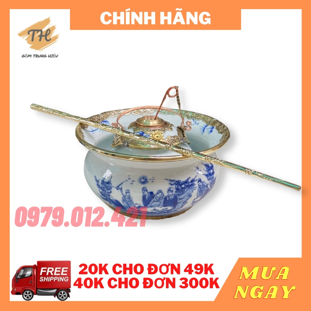 Bát gốm men lam Bát Tràng