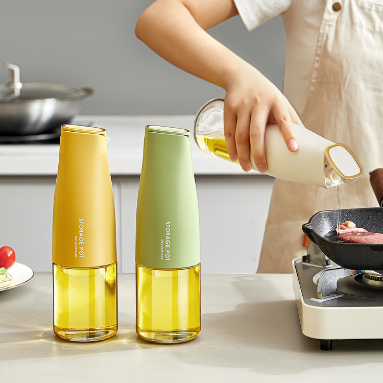 Chai, lọ đựng gia vị thủy tinh, bình đựng dầu ăn, nước mắm, giấm ăn 500ml, có nắp đóng/mở tự động