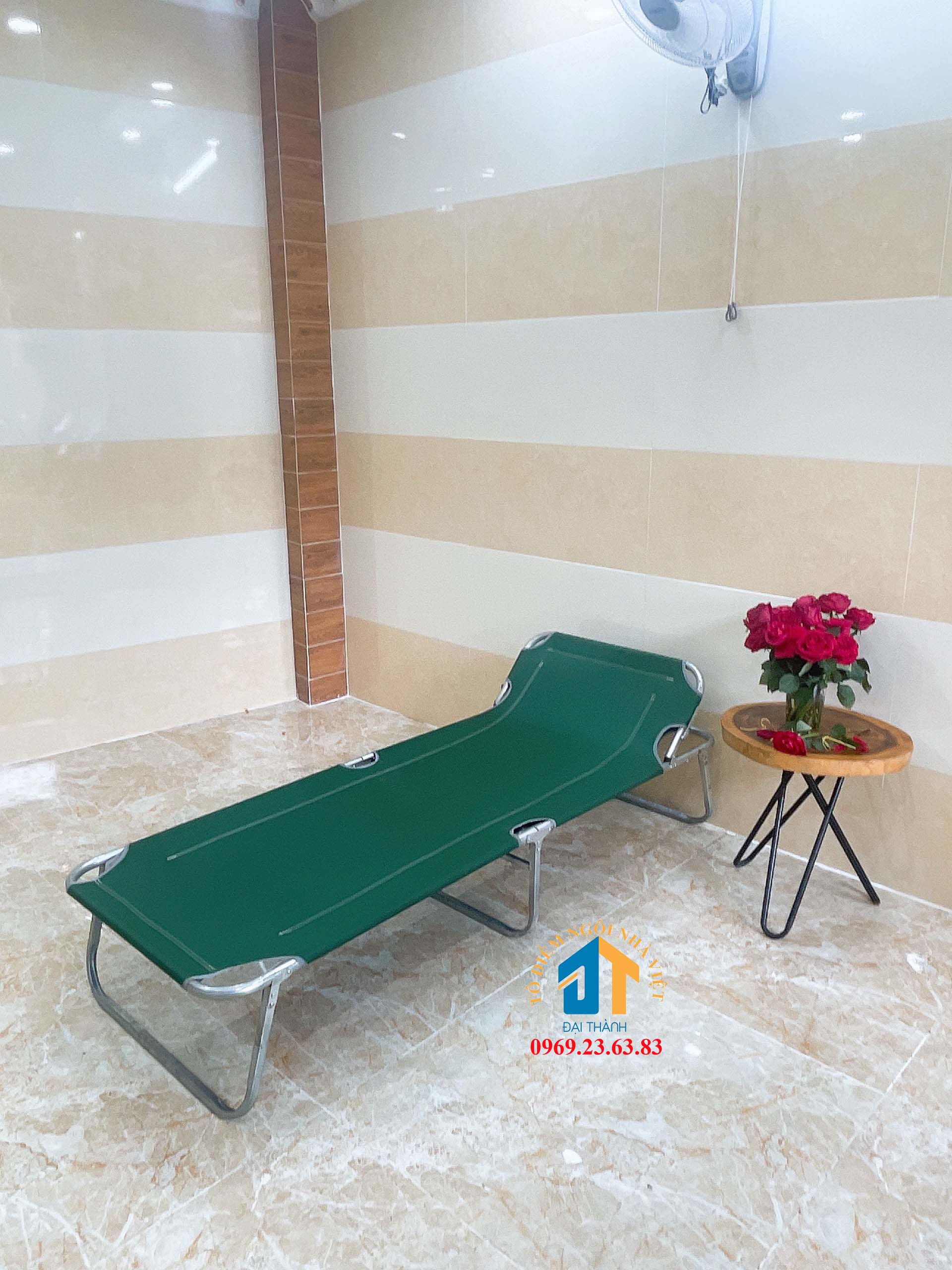 Giường xếp ghế bố mẫu mới nhất màu xanh lá- MM01XL