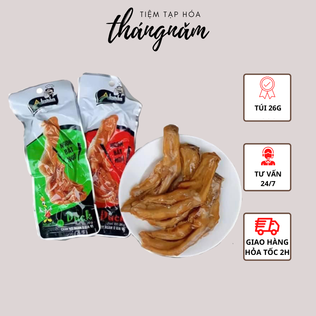 Chân vịt cay Alishan 26g, ủ gia vị giòn ngon, chân vịt siêu cay sản xuất tại Việt Nam