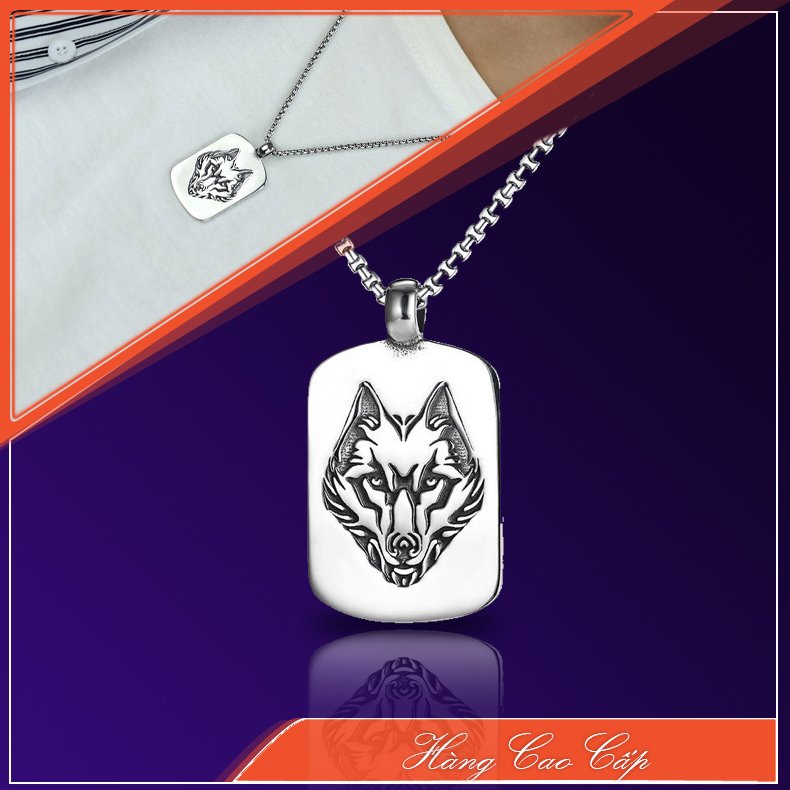 Vòng Cổ Vàng Trắng Đầu Sói Cao Cấp Không Bay Màu, Không Han Gỉ Hot 2021