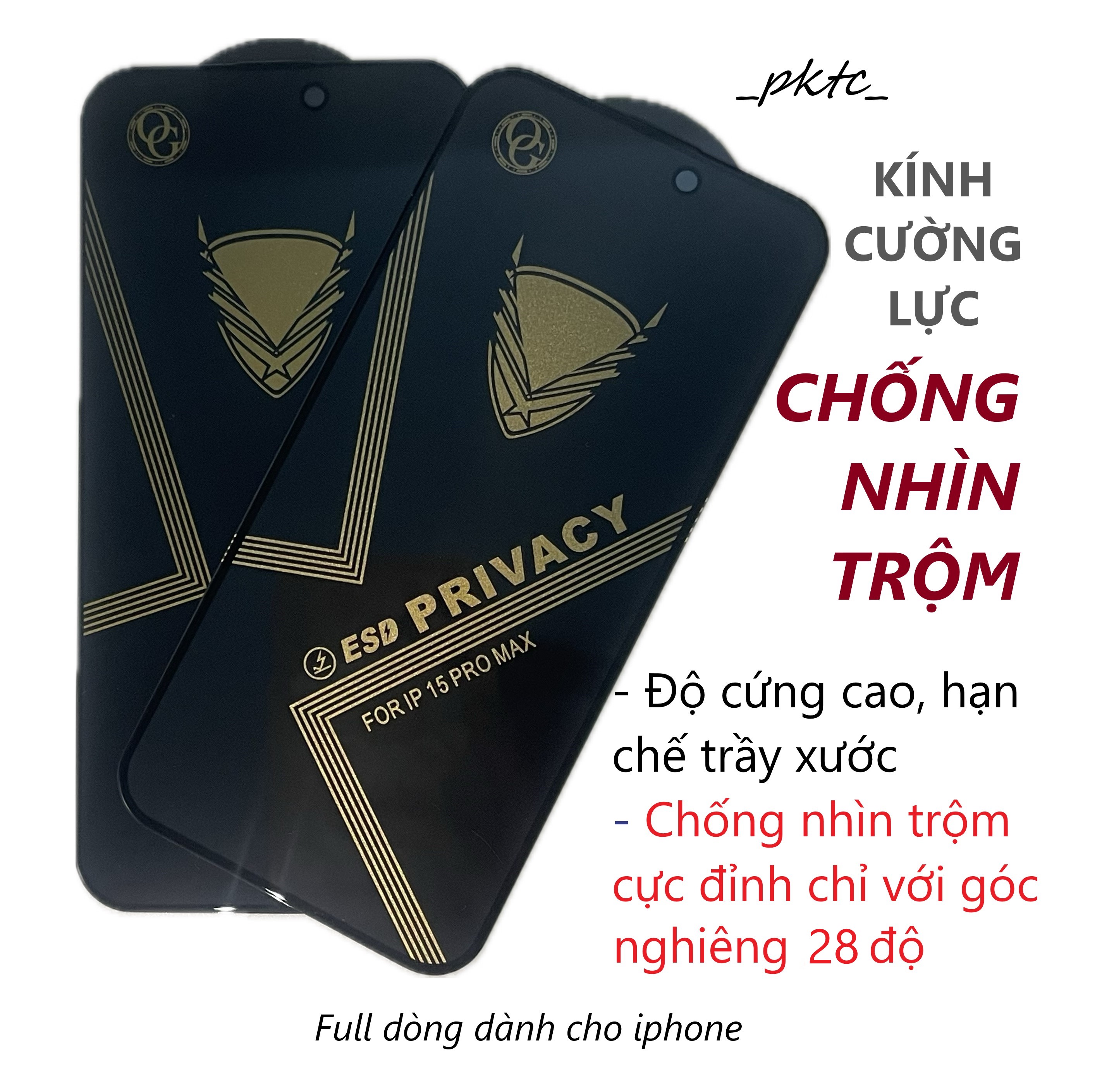 [HCM]_Kính cường lực Chống Nhìn Trộm OG xịn chỉ với góc nghiêng nhỏ 28 độ dành cho iphone full dòng 11 12 13 14 15 Pro Max Plus/7plus / 8plus/ X / XR / Xs Max