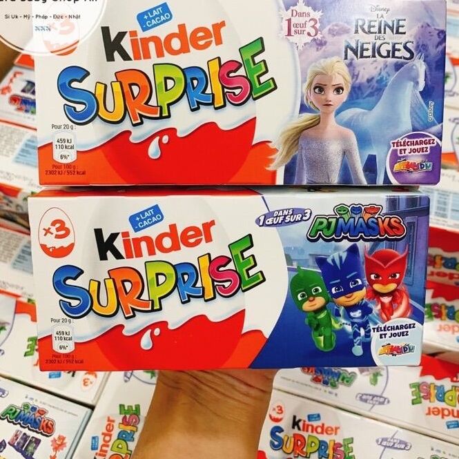 Hộp 3 trứng kinder surprise pháp - 3 pieces x 20gr - date t4/2022