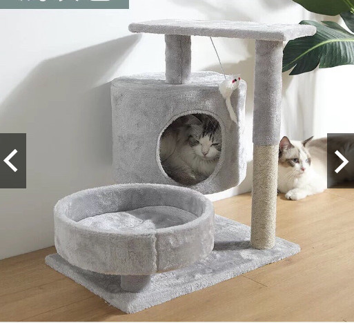 Home Tree for cat-CatTree home Cat 3 floor with cylindrical rake claw for cat maid cat down is the risk of suffering from obesity