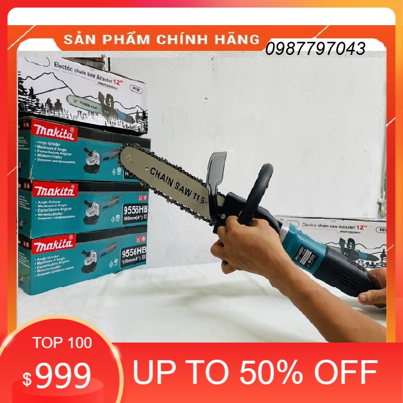 Máy mài cầm tay Makita TẶNG KÈM 01 bộ lưỡi cưa xích cắt gỗ