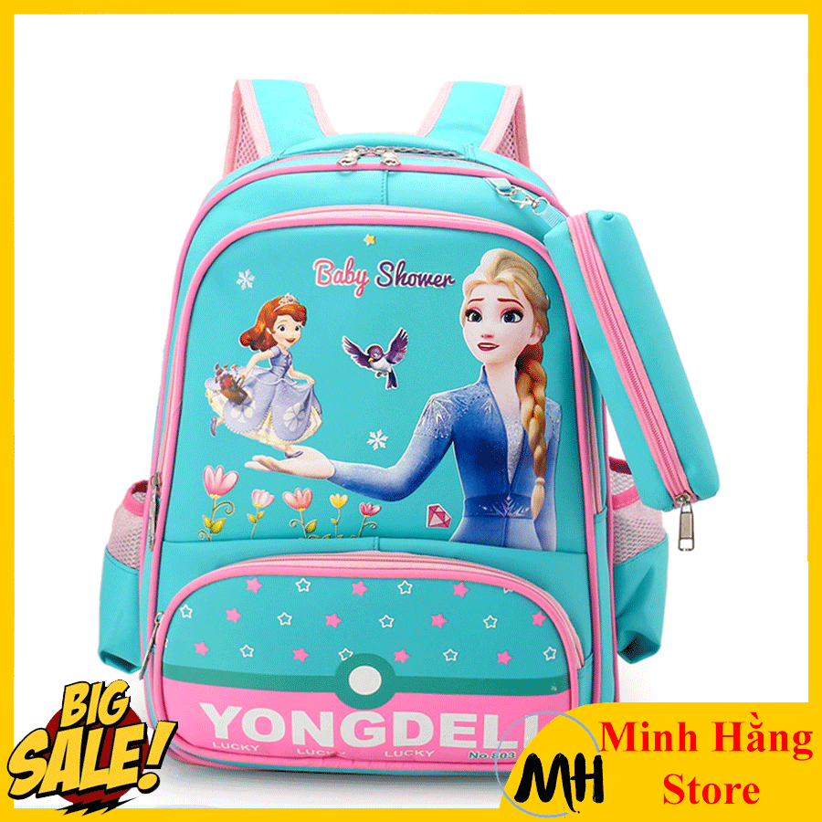 [LỚP 3 ĐẾN LỚP 9] Balo Học Sinh nam nữ Tiểu Học, Trung học cao cấp, cặp sách cho Bé Gái, bé trai hình công chúa, siêu nhân tặng kèm túi đựng bút