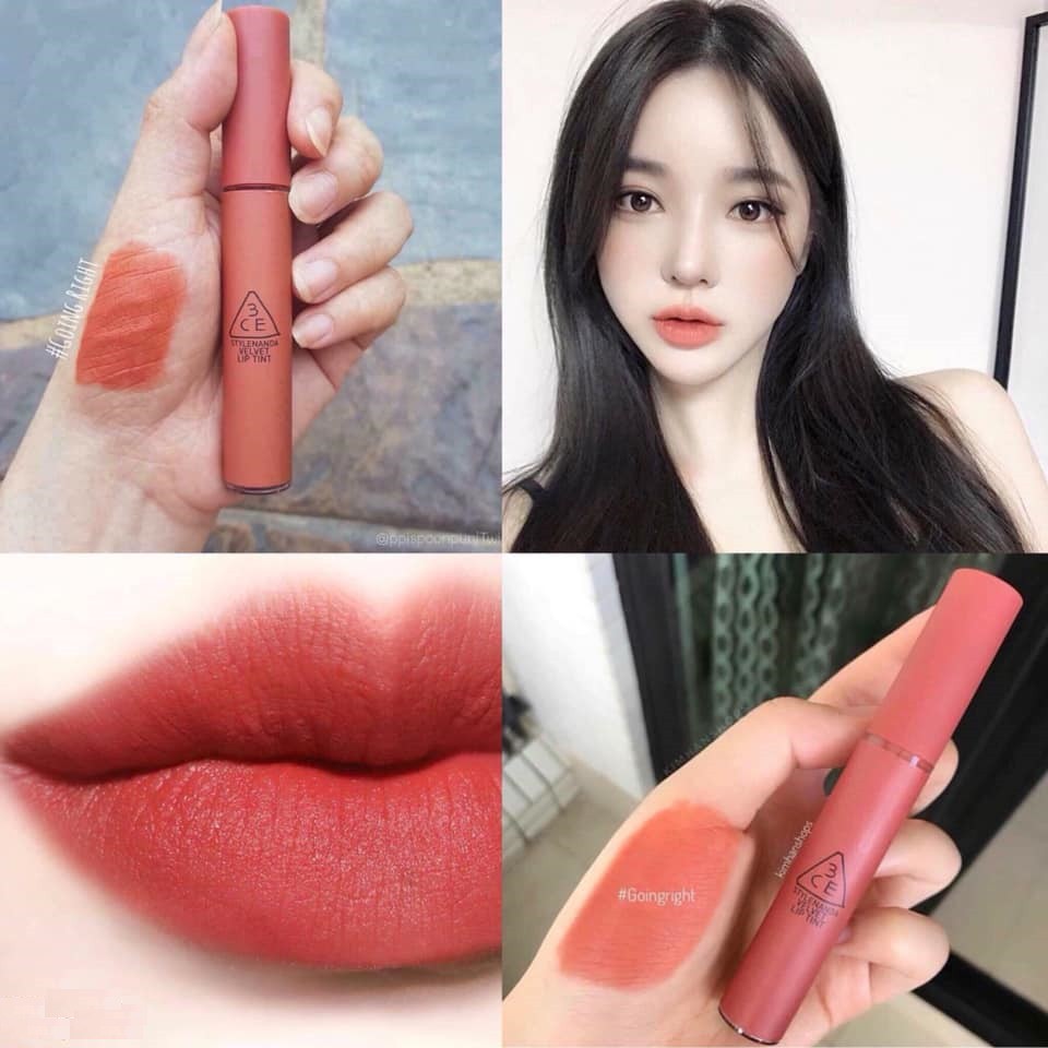 Son 3ce velvet lip tint màu cam hồng đất going right - son 3ce thần thánh