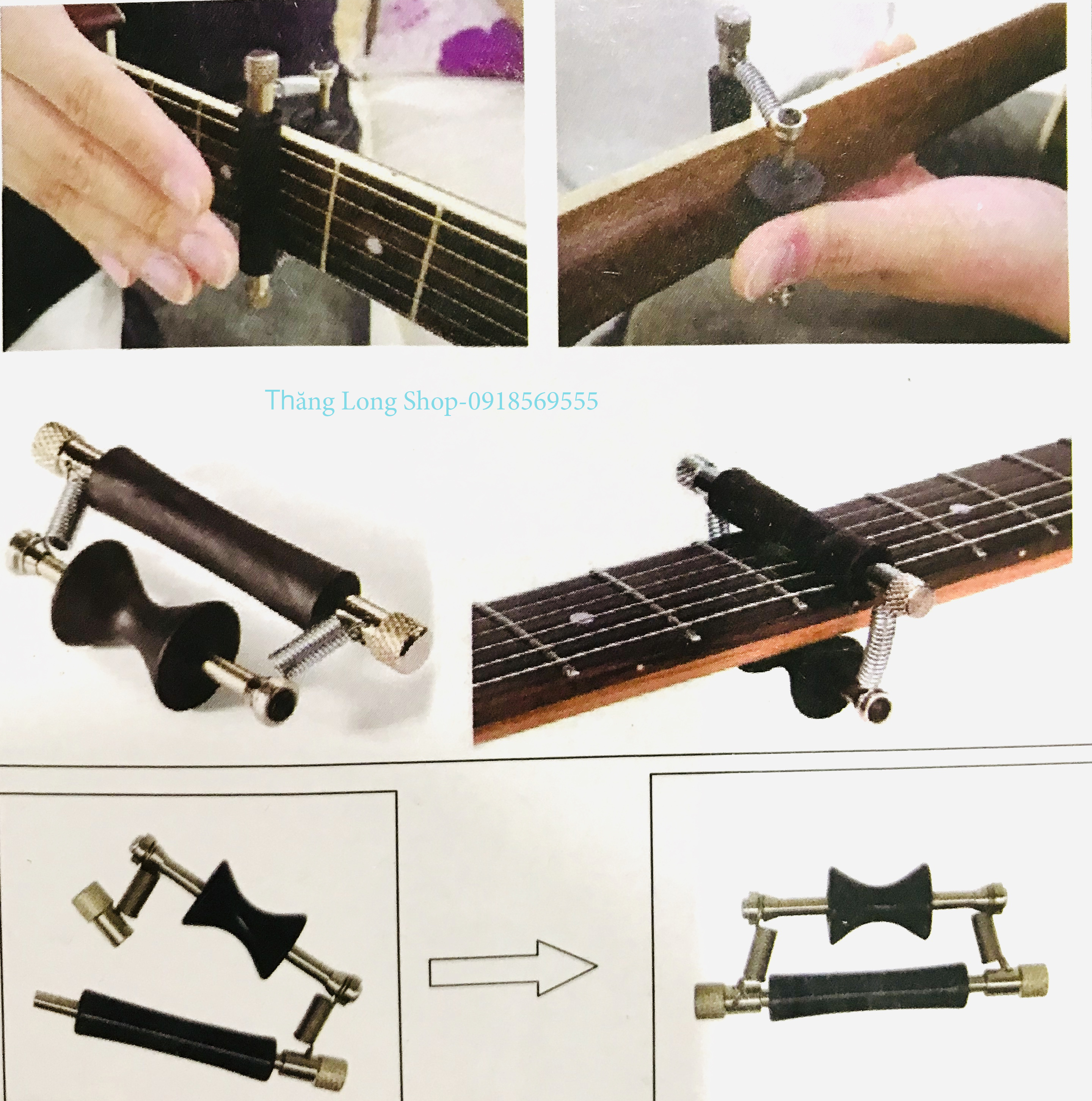 Capo guitar lăn,trượt cho đàn guitar