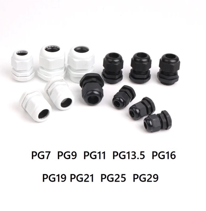 Pg7 pg9 đến pg29 ốc siết cáp nhựa chống nước, đầu nối cố định bằng nhựa pg7 pg9 pg11 pg13,5 pg16 pg19 pg21 pg25 pg29