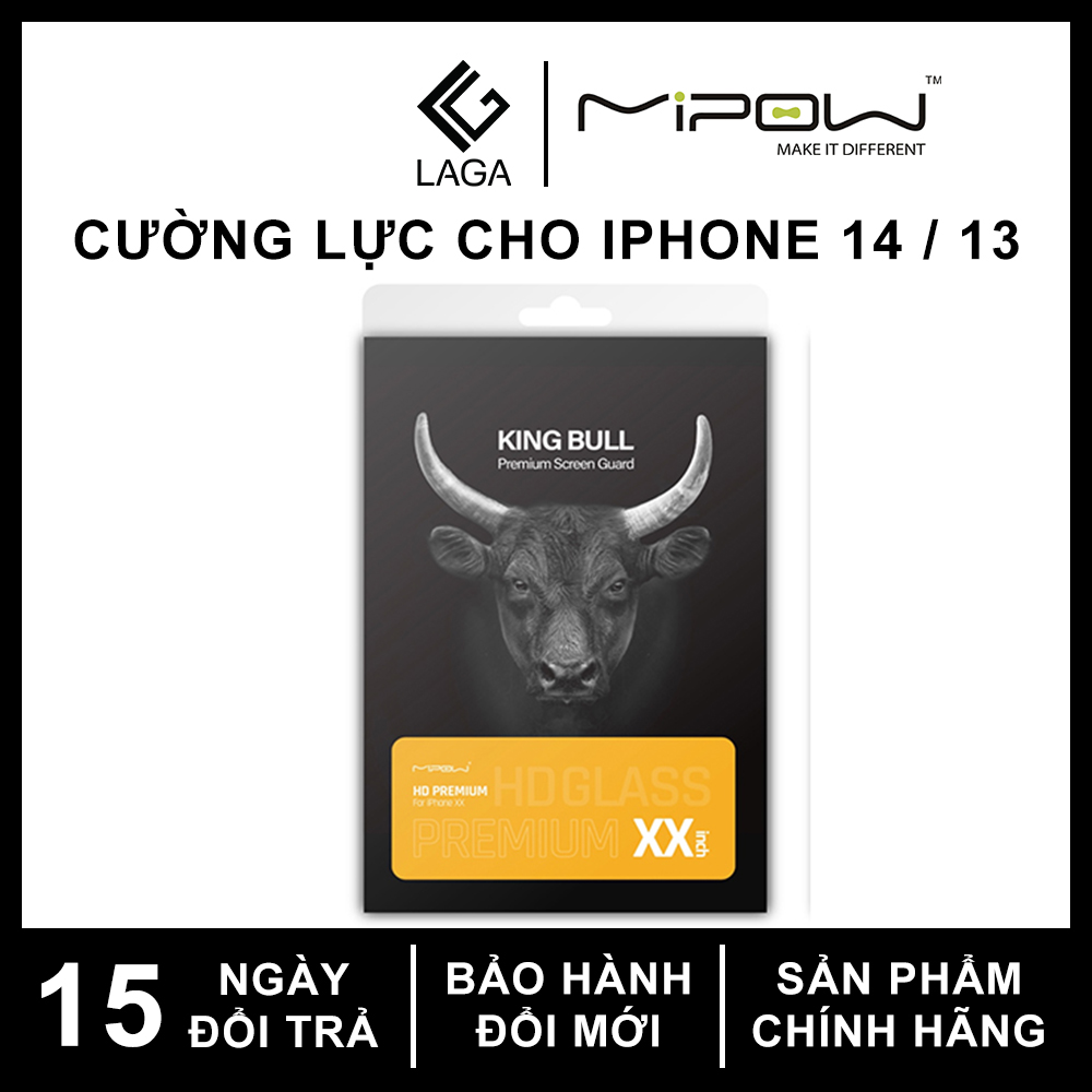Kính Cường Lực / Chống Vân Tay / Chống Nhìn Trộm Mipow Kingbull Premium HD (2.7D) iPhone 14 Pro Max / 14 Pro / 14 Plus / 14 / 13 Pro Max / 13 Pro / 13