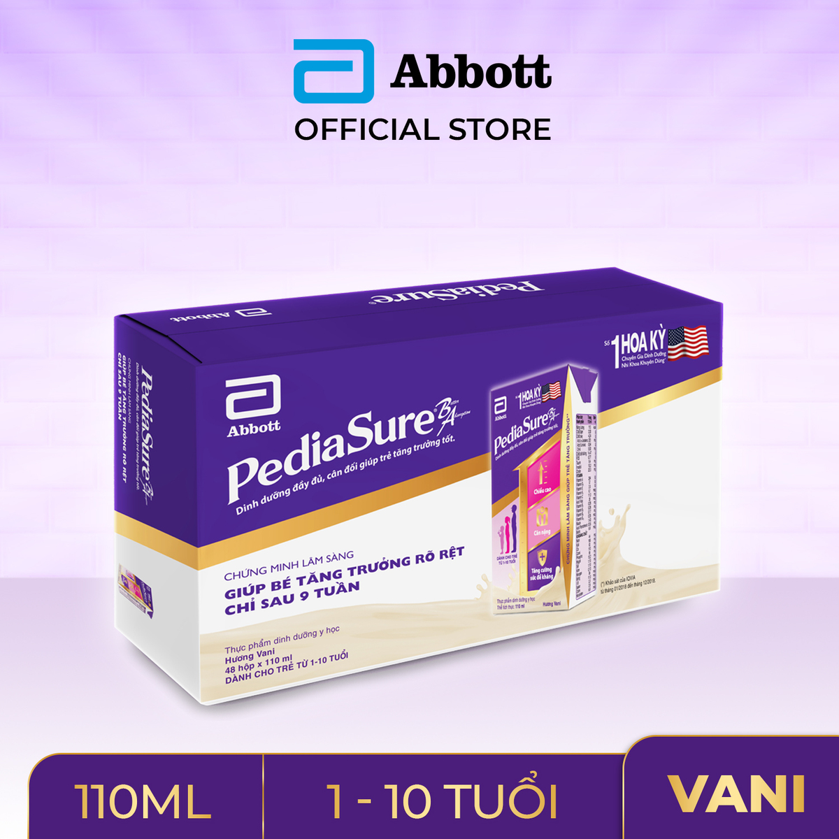 Thùng 48 hộp sữa nước PediaSure 110ml hương Vani