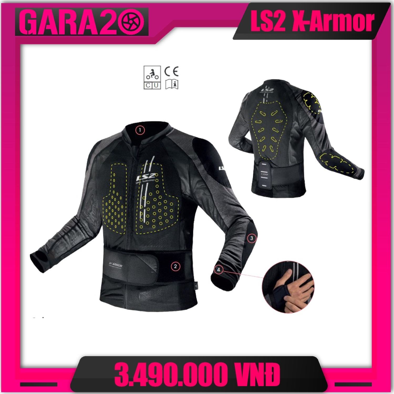 Áo Thời Trang Bảo Hộ Lái Moto, Xe Máy LS2 X-Armor - GARA20 Giá 4,188,000 Đồng*Miễn phí vận chuyển