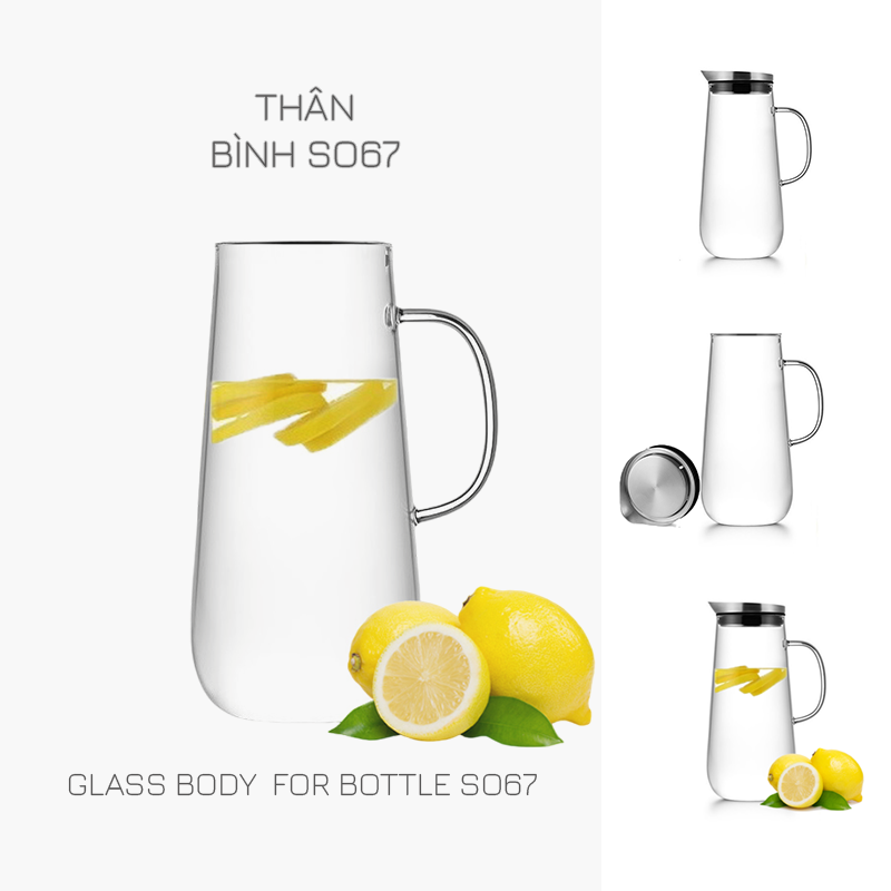 Phụ kiện : thân bình thủy tinh s067t - 1250ml samahome shop