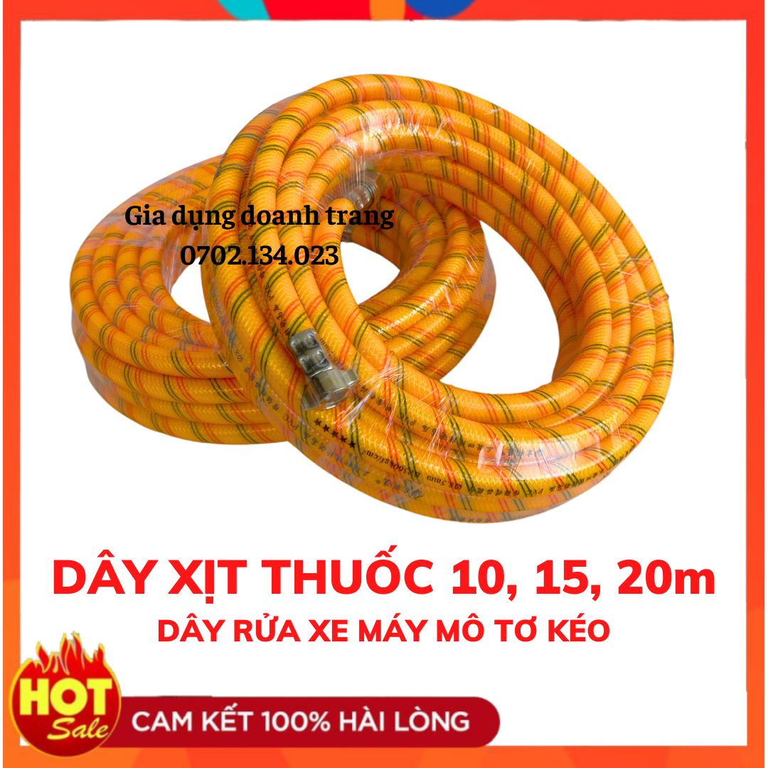 Dây xit rửa xe dài 10, 15, 20m lắp máy rửa xe mô tơ dây đai