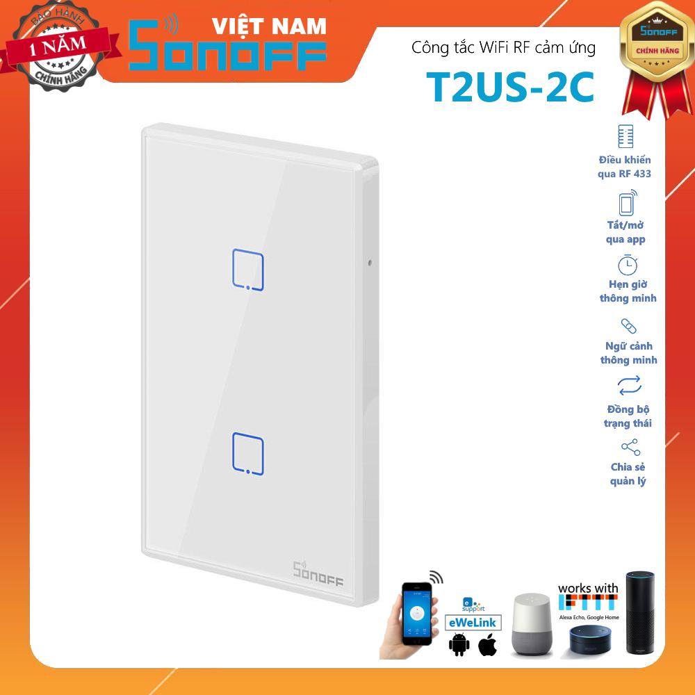 Công tắc wifi cảm ứng sonoff t2us 1 2 3 kênh