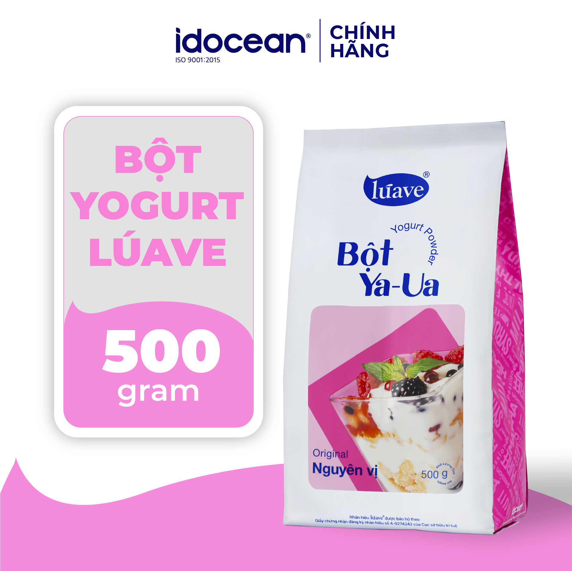 Bột Yogurt - LÚAVE - 500gr - Sữa chua thơm béo cho thức uống ngon (bột sữa chua, bột ya-ua, pha đá xay, pha sinh tố)