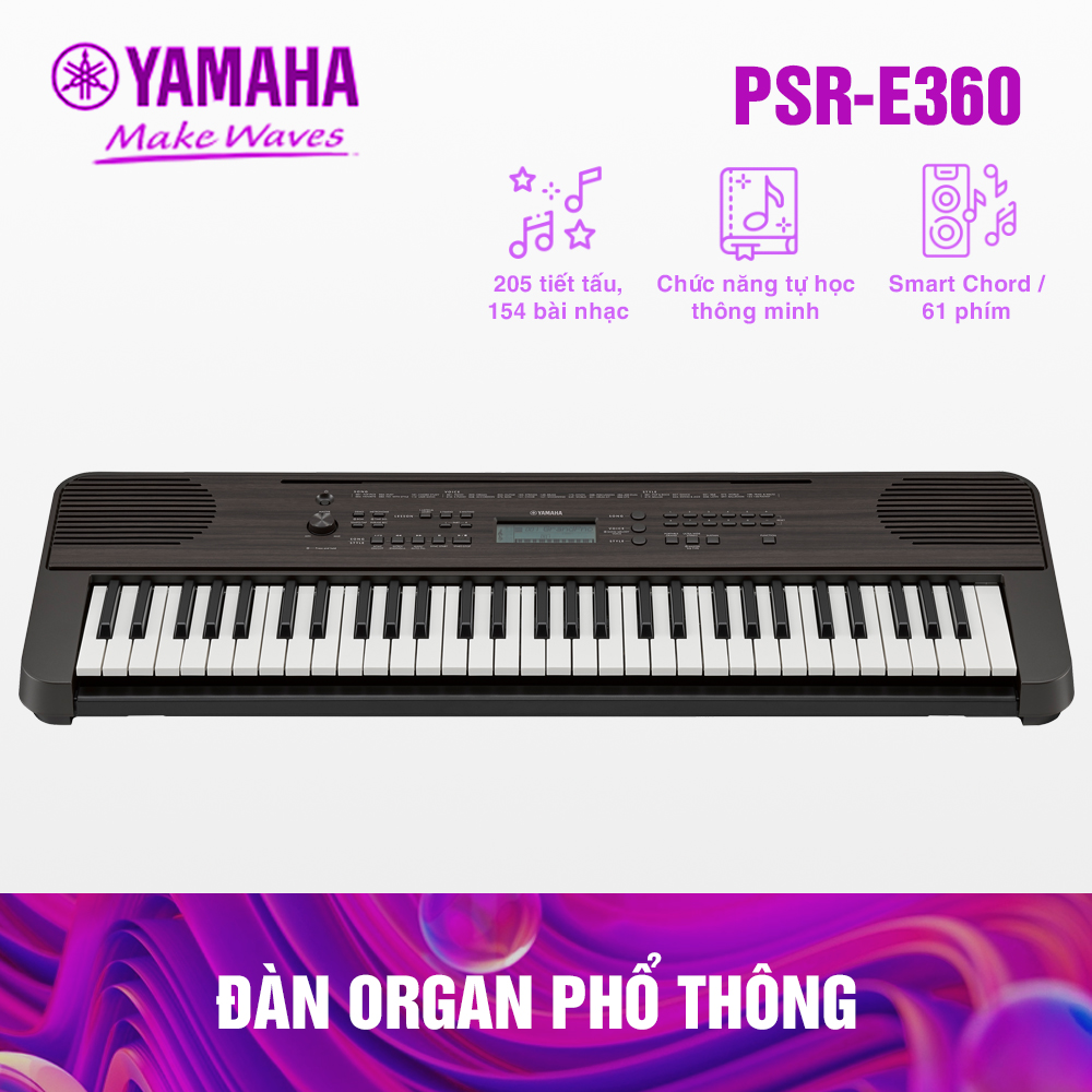 Đàn Organ Yamaha PSR-E360 - Hàng Yamaha phân phối chính hãng ( Tặng phụ kiện của đàn + Bảo hành 12 tháng )
