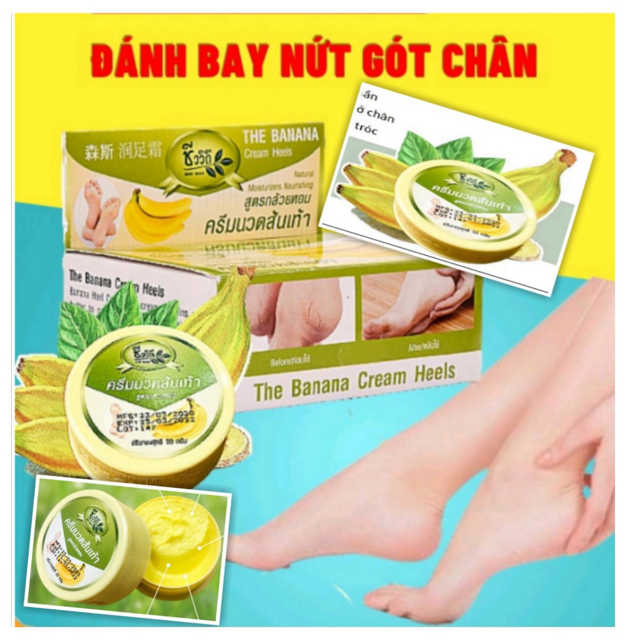 Kem Nứt Gót Chân Chuối Banana Heel Cream Thái Lan