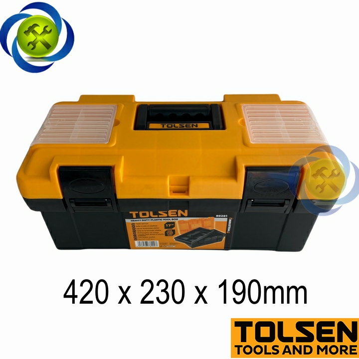 Thùng đồ nghề nhựa tolsen 80201 kích thước 420mm x 230mm x 190mm