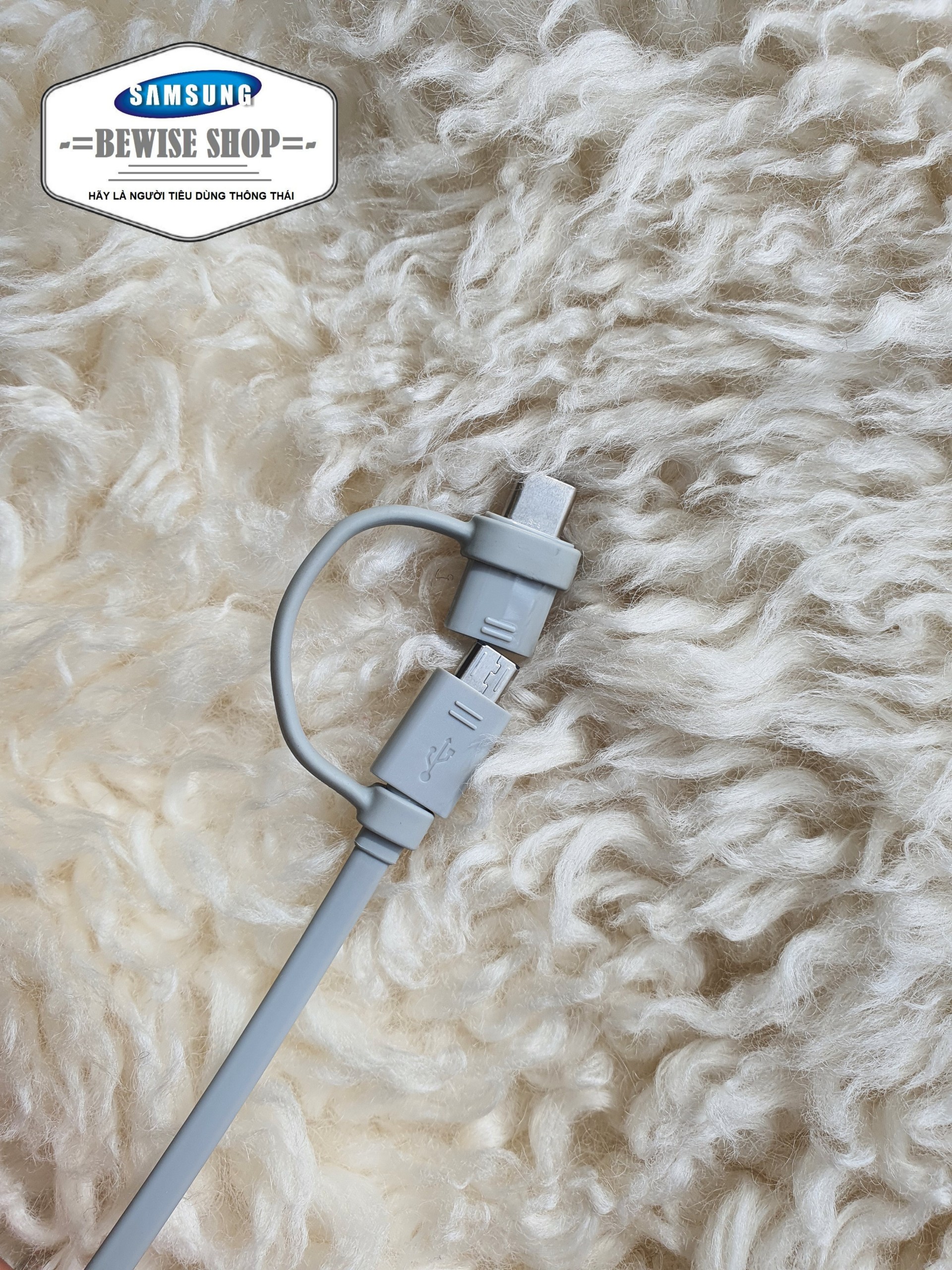 Cáp sạc nhanh 2 đầu type c và micro usb dài 20cm