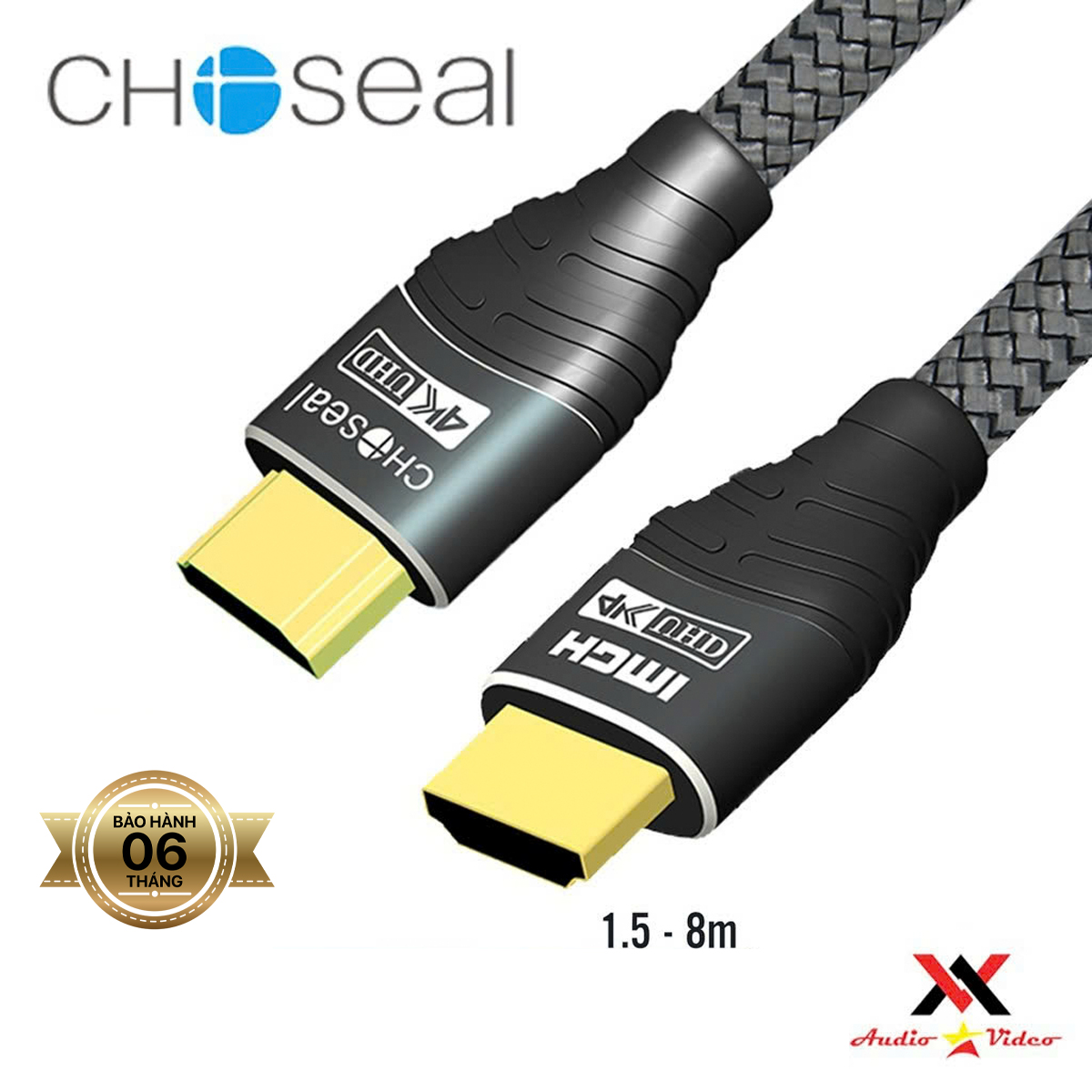 Cáp HDMI Choseal 2.0/4K Cao Cấp loại tròn dài 5m, 8m, 20m dành cho Tivi máy tinh 3D 4k Máy Chơi Game PlayStation Xbox đầu HD Box Đầu Android Tv Smart máy chiếu