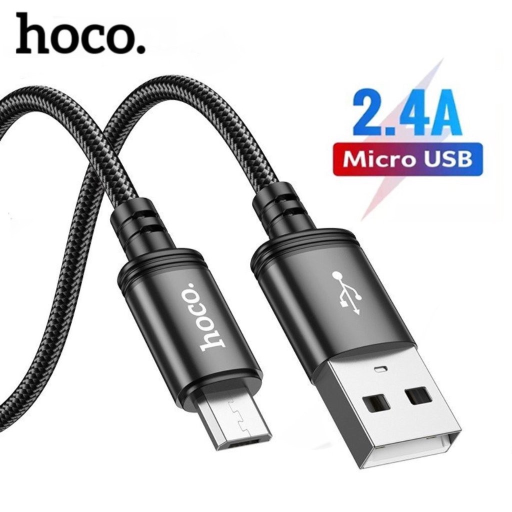 Dây sạc nhanh Micro usb HOCO hỗ trợ truyền dữ liệu Cáp bọc dù siêu bền chống gập rối dùng cho samsung xiaomi loa đài ...