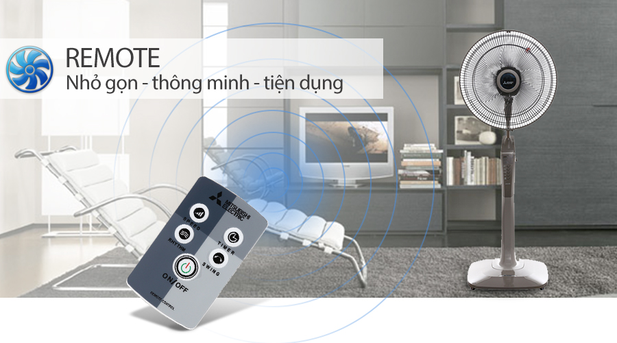 Quạt hộp mitsubishi lv16-rv sf-gy xám nhạt điều khiển từ xa