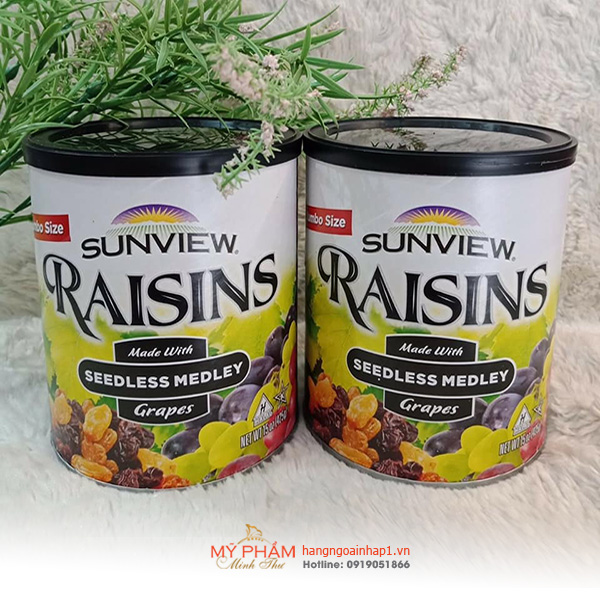 Combo 3 nho khô mỹ sunview raisins 425g