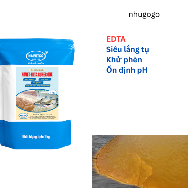 NAVET-EDTA SUPER ONE 1kg khử phèn, lắng tụ trong ao nuôi tôm
