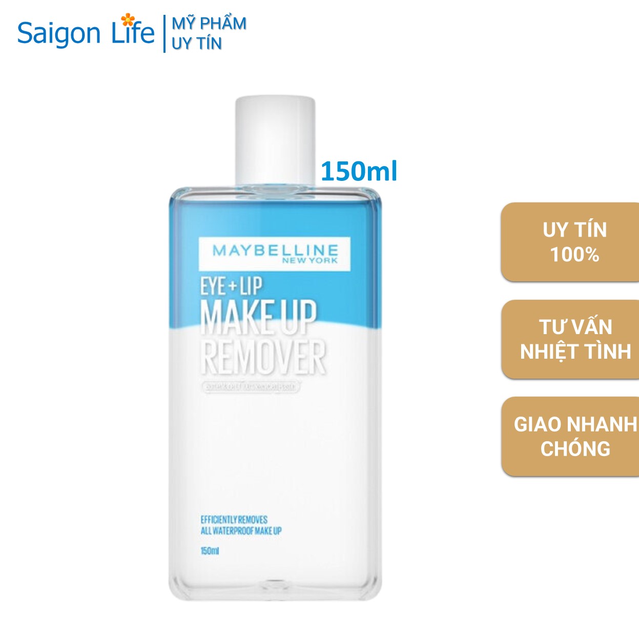 Nước Tẩy Trang Mắt và Môi Maybelline New York Eye & Lip Makeup Remover 150ml