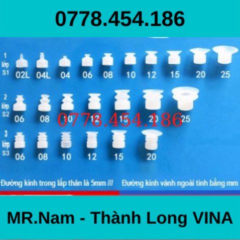 Cốc hút chân không 3 lớp đầu lắp 5mm