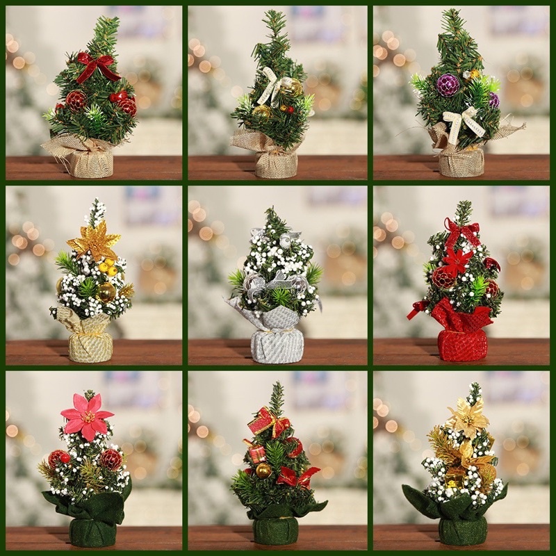 Cây thông Noel mini để bàn cao 20cm trang trí Giáng sinh 2023