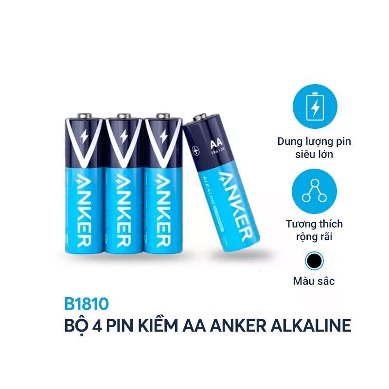 Bộ 2 Pin Kiềm AA ANKER Alkaline B1810 - Bảo Hành 1 Đổi 1