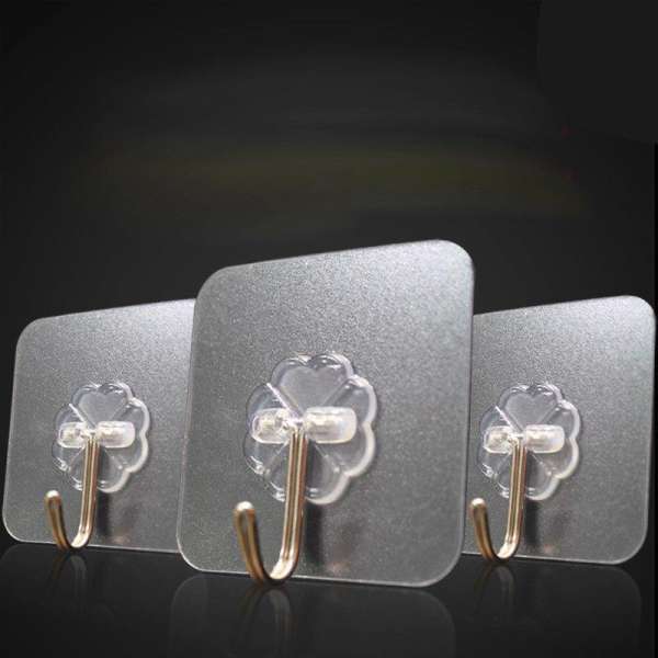 cOMBO 10 Móc Treo Dán Tường Trong Suốt Siêu Dính, Siêu Bền, Chịu Lực Đa Năng