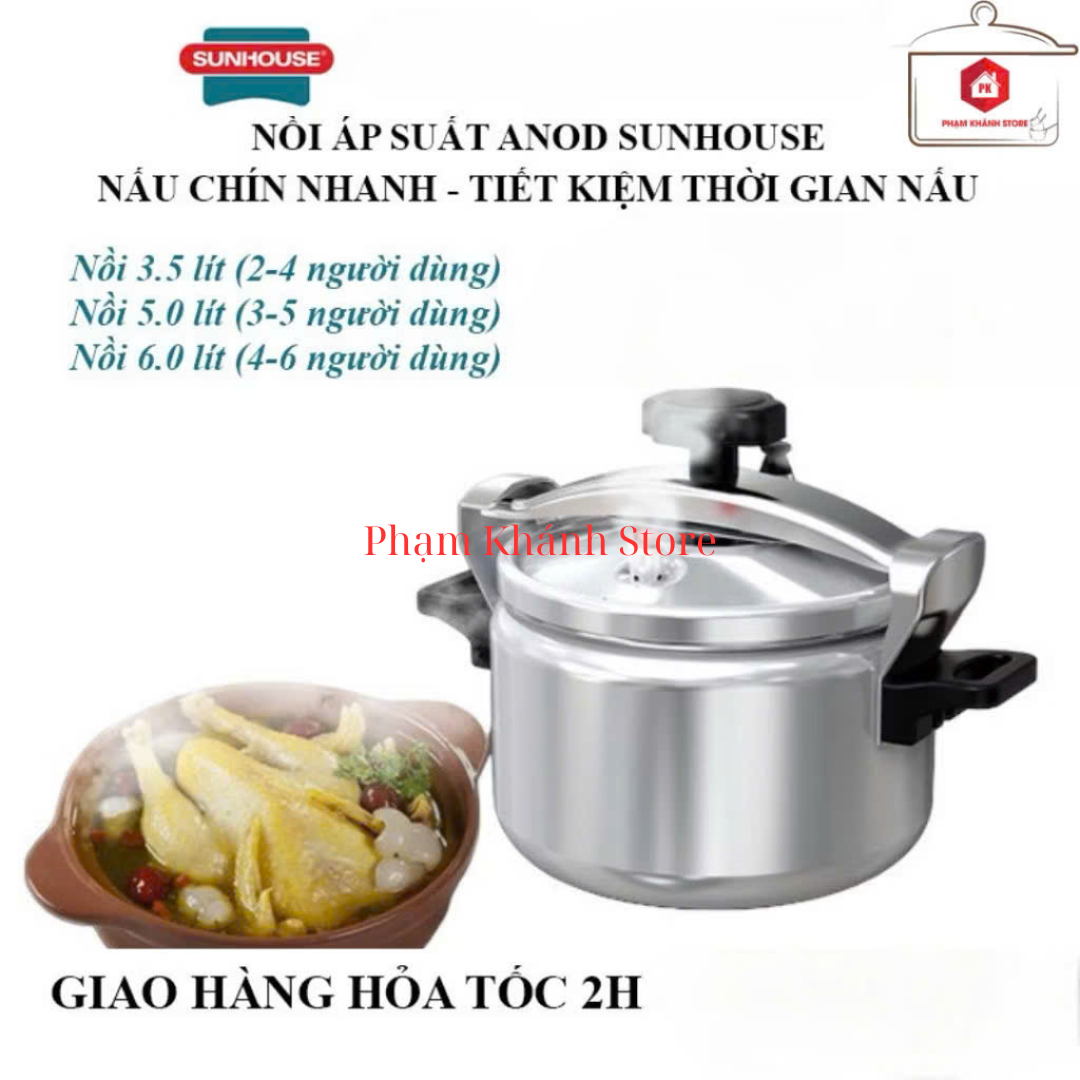 Nồi áp suất cơ anod sunhouse hàng chính hãng