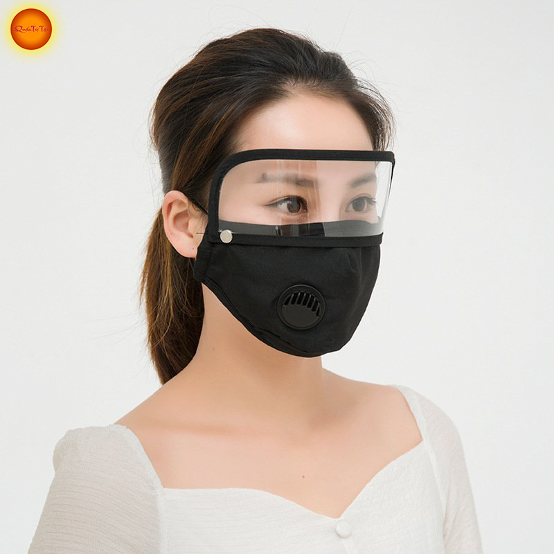 Khẩu trang có kính chống giọt bắn, kháng khuẩn, chống bụi ,có van thở thông hơi- Tặng 2 tấm lọc PM2.5