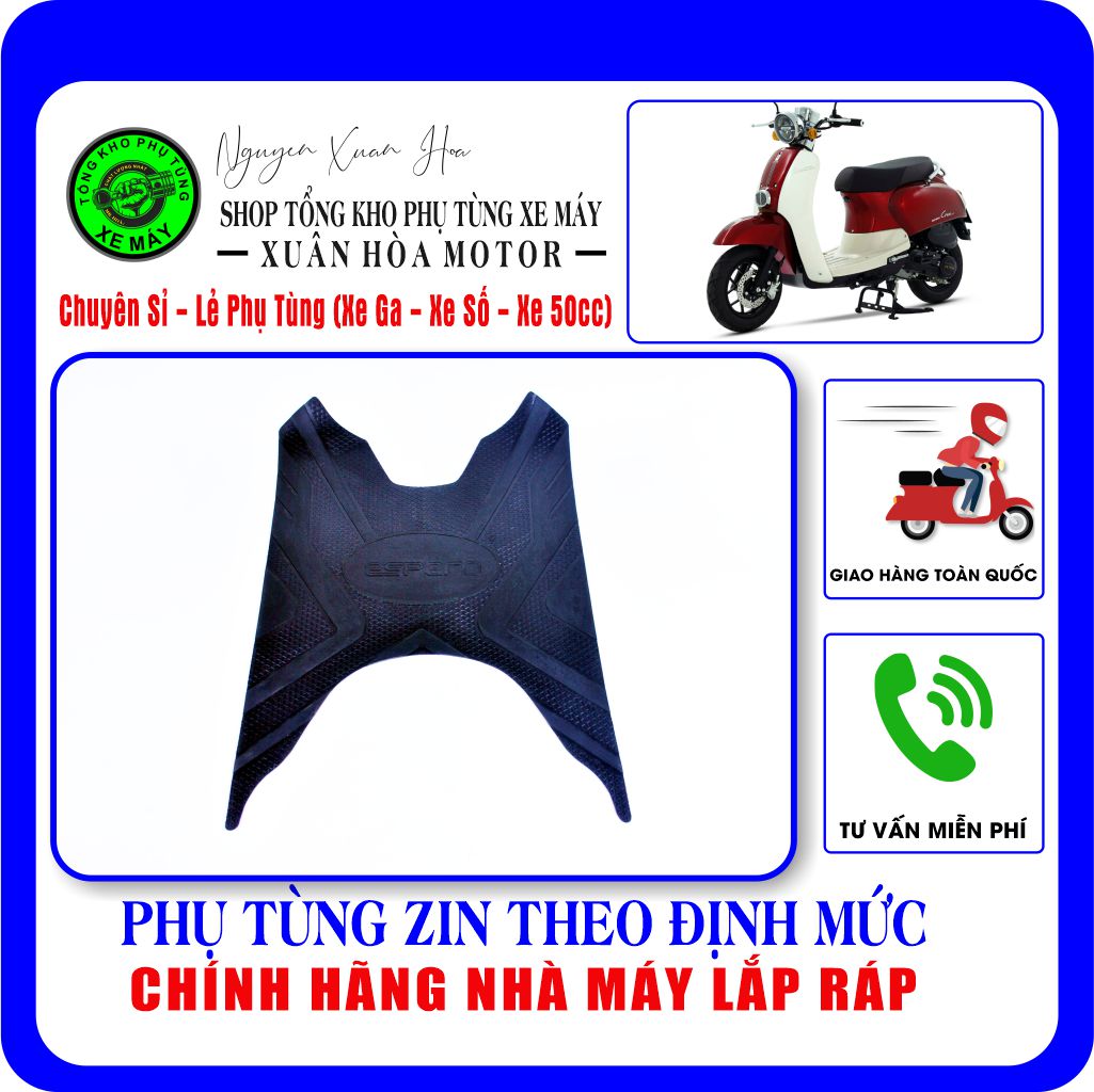 Crea 50Cc Rubber Floor Mats/Foot Mats: Espero, Nioshima, Dibao, Nam Anh, Hyosung Hsv3... (Genuine Factory Assembled)