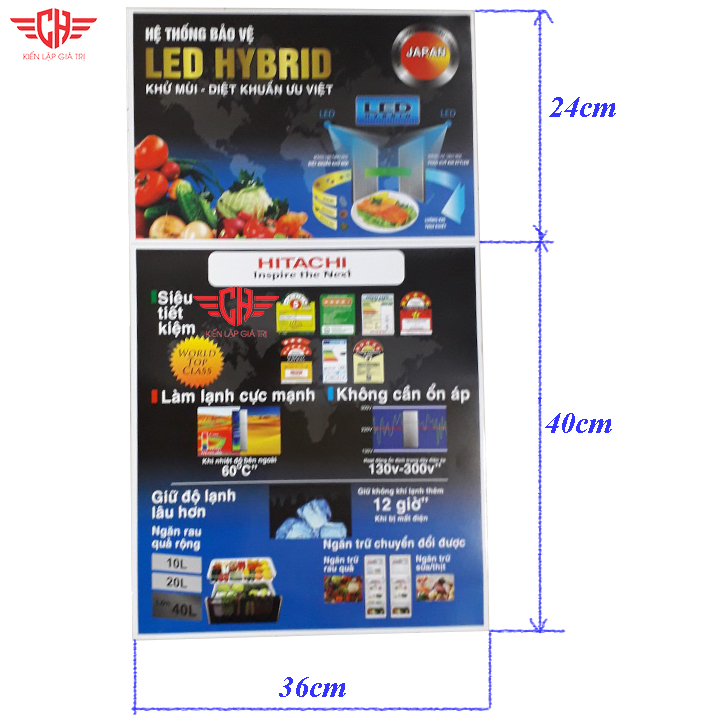 Tem dán tủ lạnh HITACHI