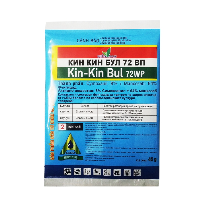 Thuốc trừ bệnh vàng lá rụng cuốn trên cây Mancozeb 45g - Kin Kin Bul